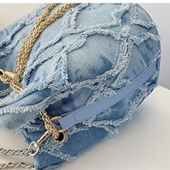 Neiman Marcus Blue Denim Bucket Bag - Picture 8 of 9